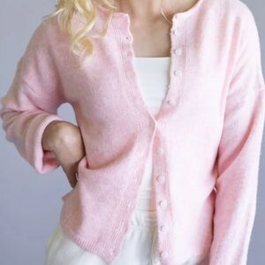 Elegant Pink Women's Cardigan